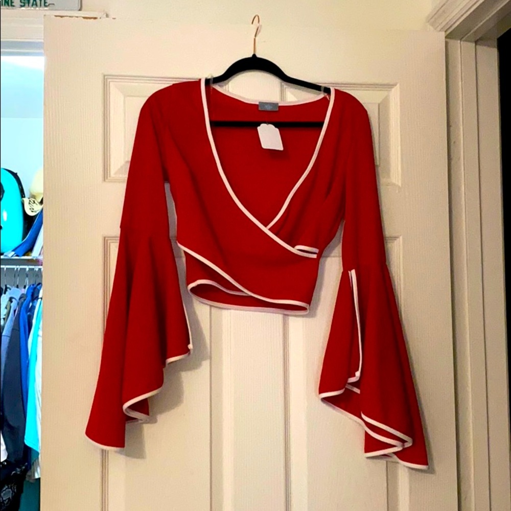 Red cropped top